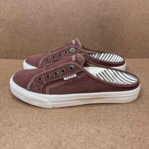 Taos EZ-Soul Burgundy Canvas Slip-On Mule Shoes Womens Size 9 Casual Comfort
